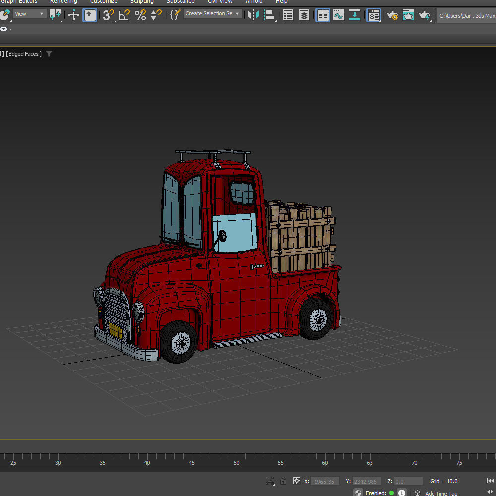 Truck Cartoon 3D model_23