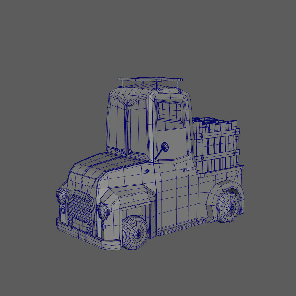Truck Cartoon 3D model_8