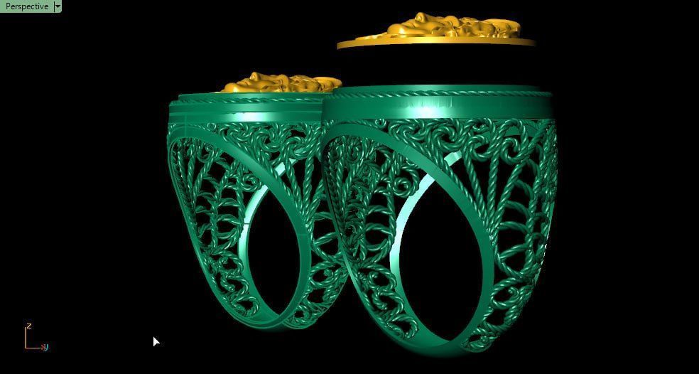 Medusa coin ring 3D print model_4