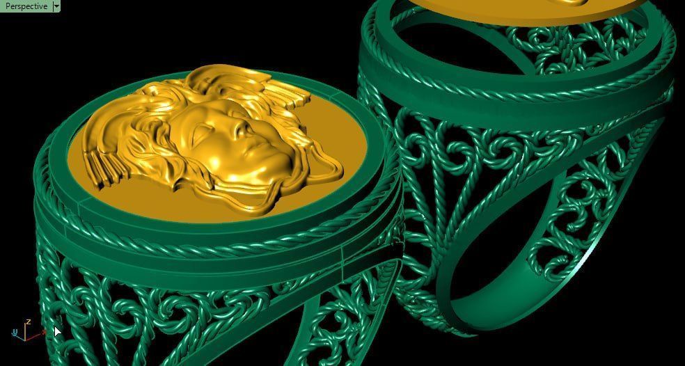 Medusa coin ring 3D print model_5