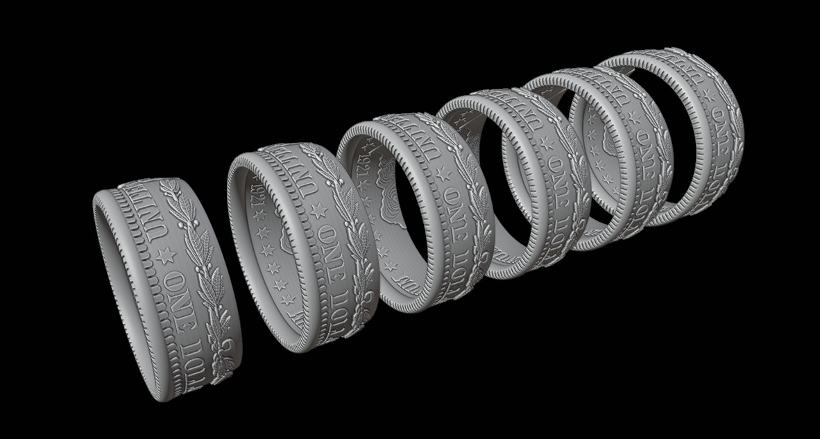 Morgan Stanley One Dollar Coin Ring 3D print model_6