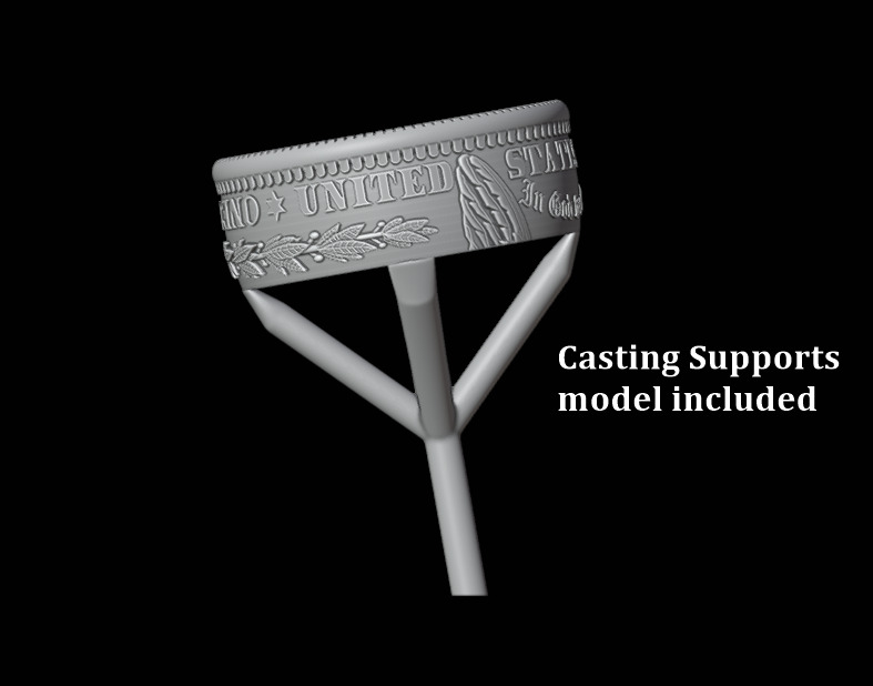 Morgan Stanley One Dollar Coin Ring 3D print model_13