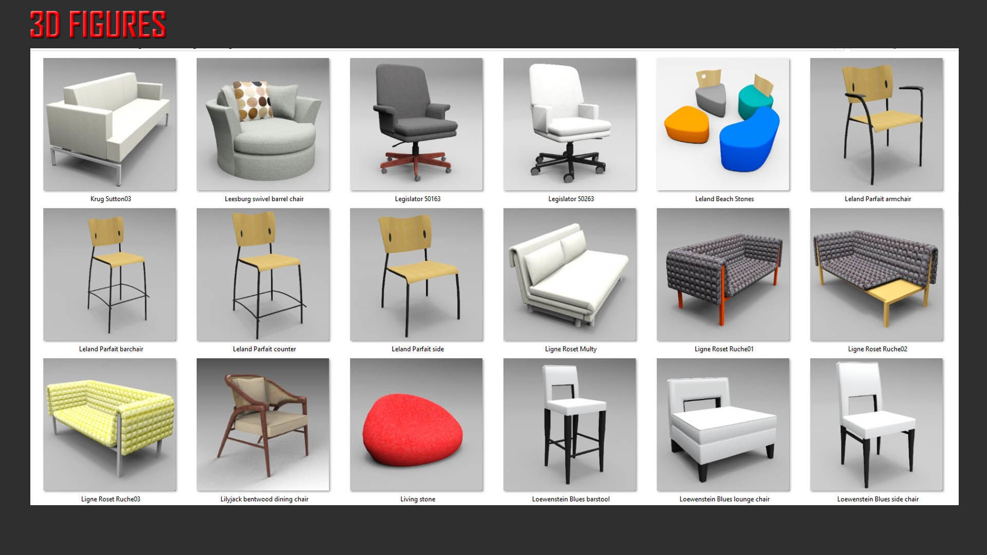 Low Poly Seating Low-poly 3D model_16