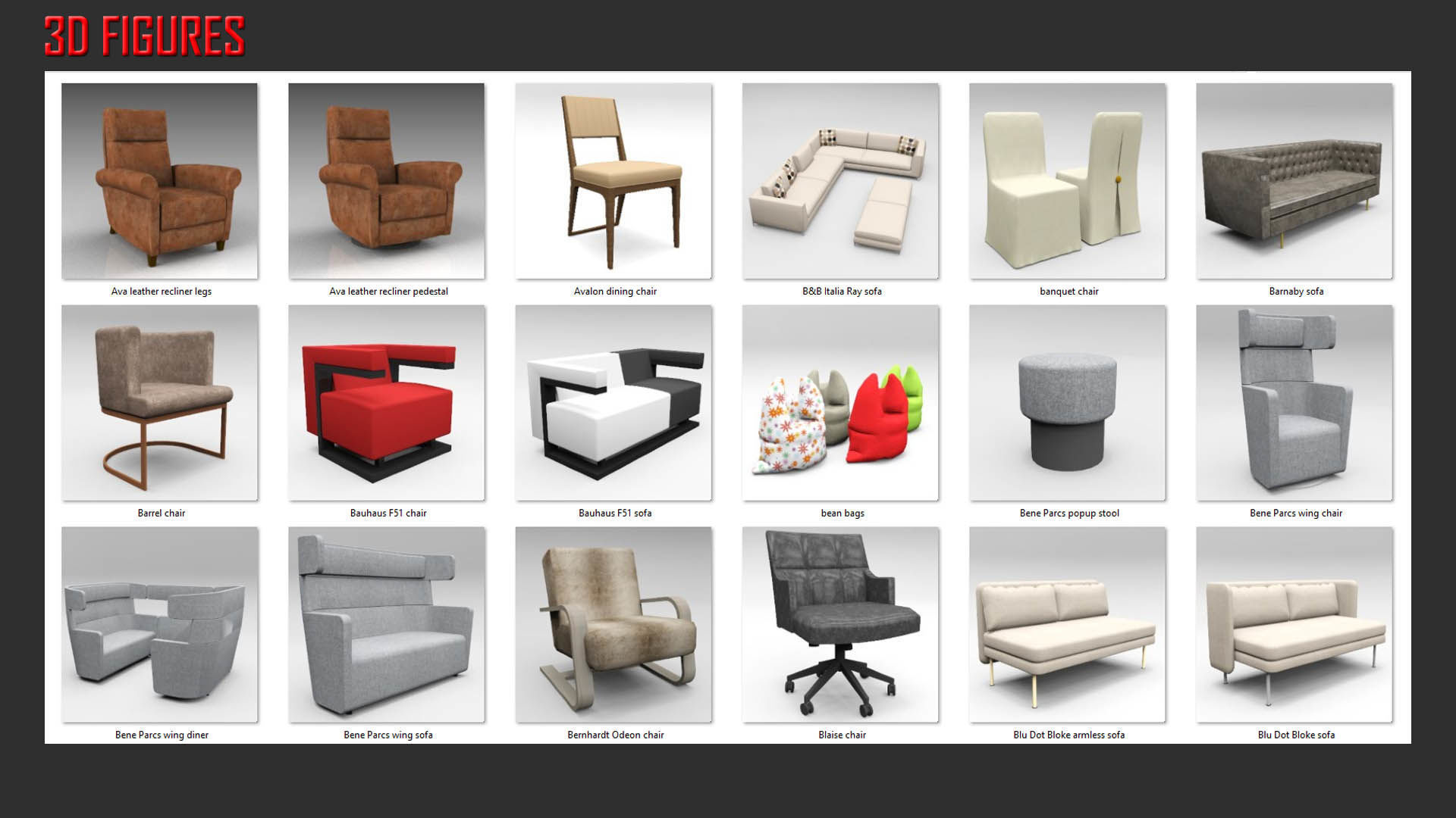 Low Poly Seating Low-poly 3D model_8