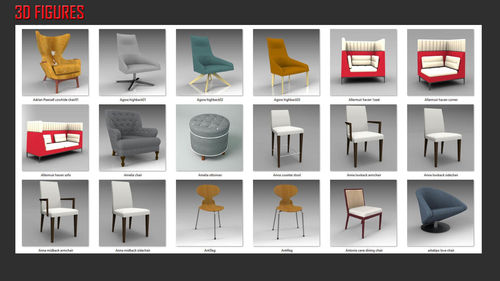 Low Poly Seating Low-poly 3D model_7