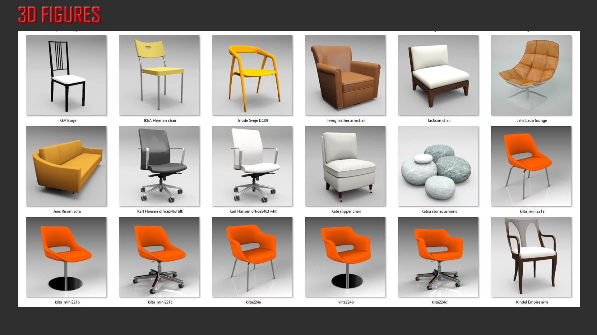 Low Poly Seating Low-poly 3D model_14