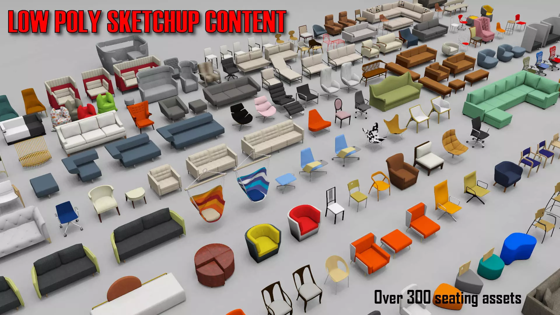 Low Poly Seating Low-poly 3D model_0