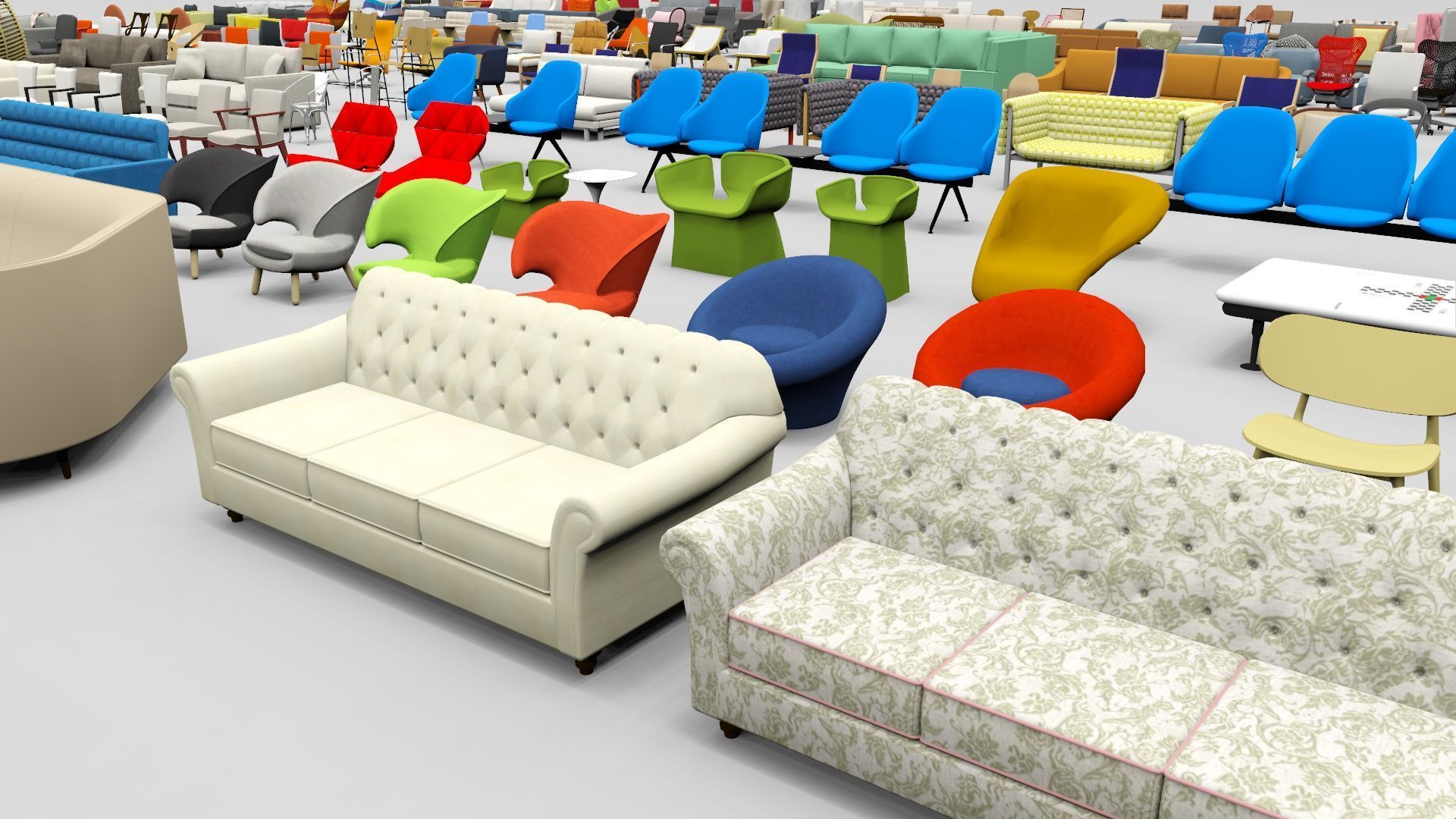 Low Poly Seating Low-poly 3D model_2