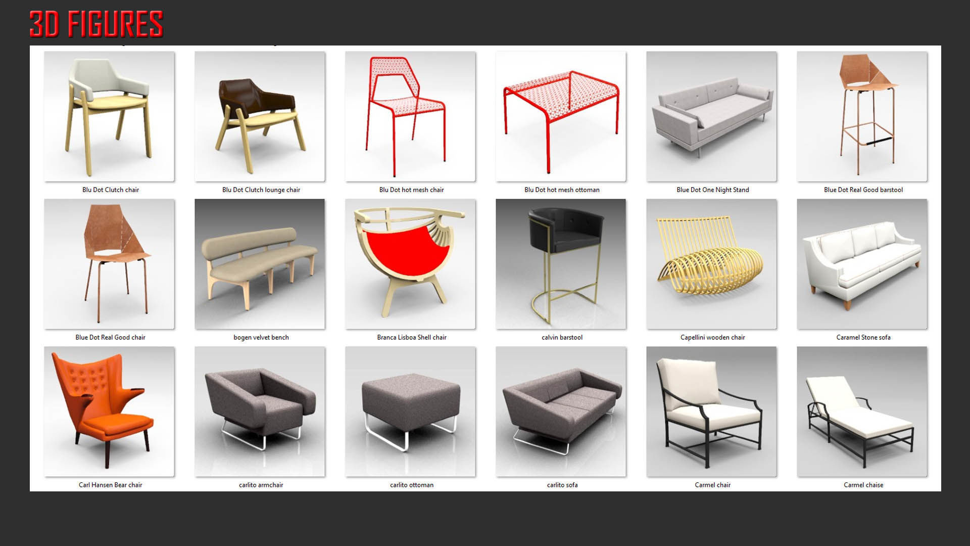 Low Poly Seating Low-poly 3D model_9