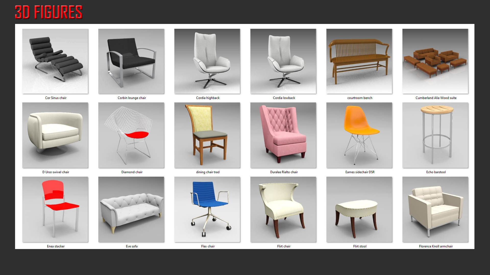 Low Poly Seating Low-poly 3D model_11