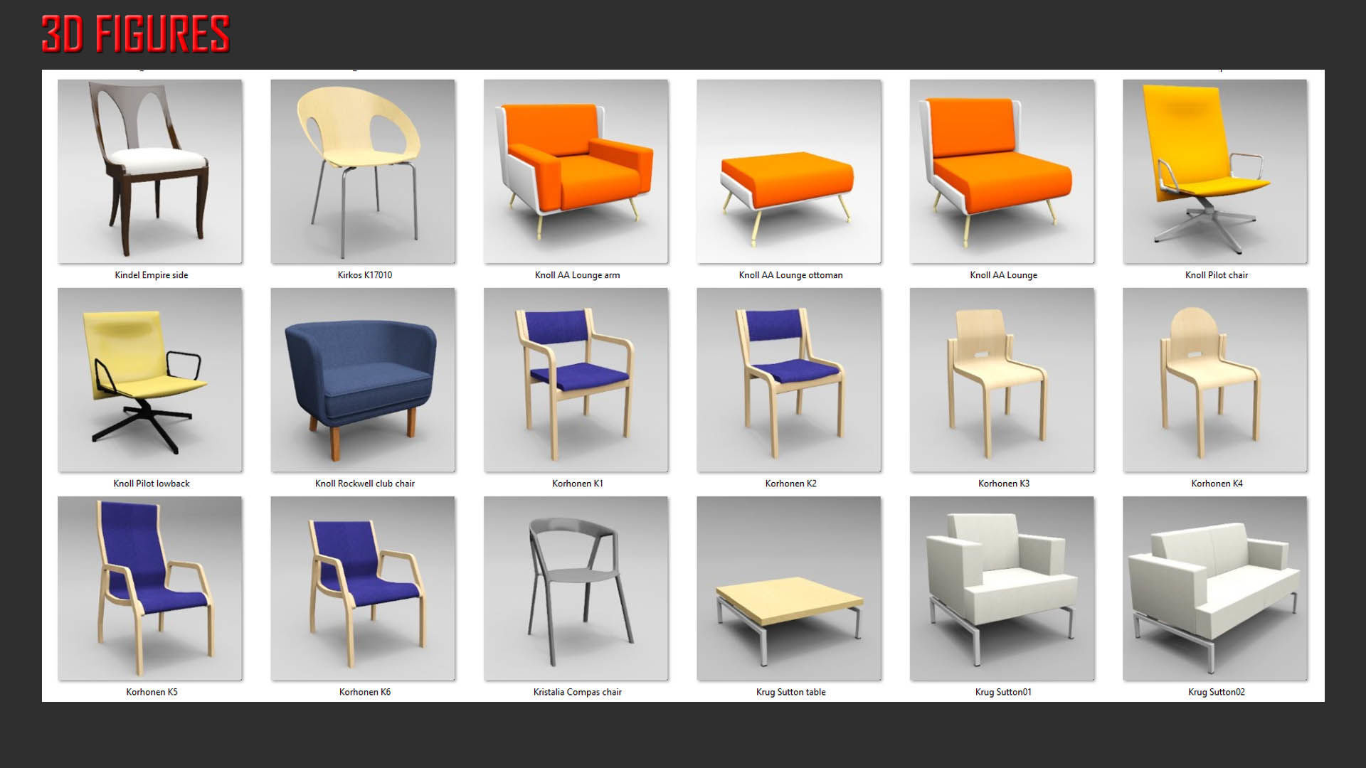 Low Poly Seating Low-poly 3D model_15