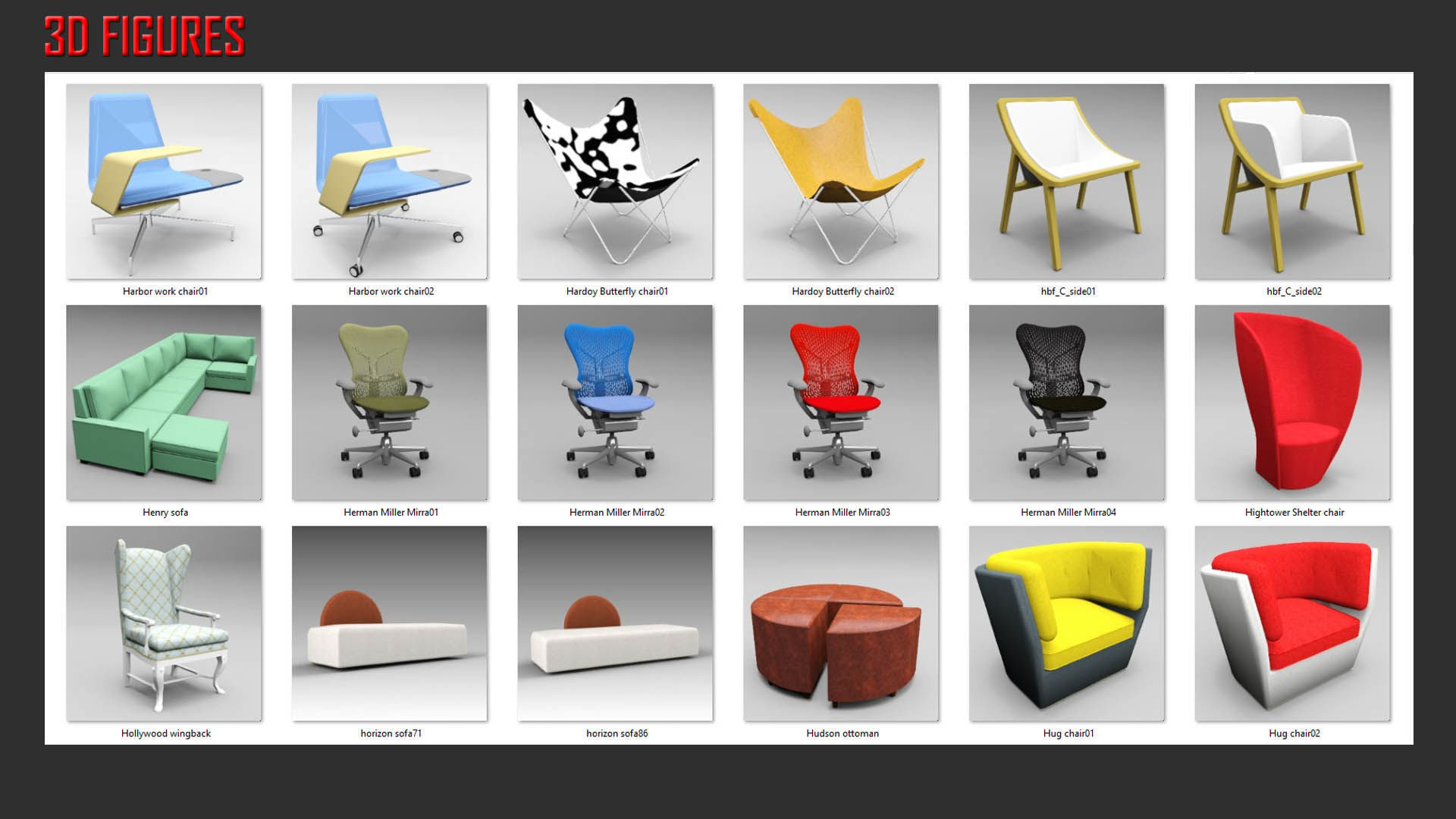 Low Poly Seating Low-poly 3D model_13