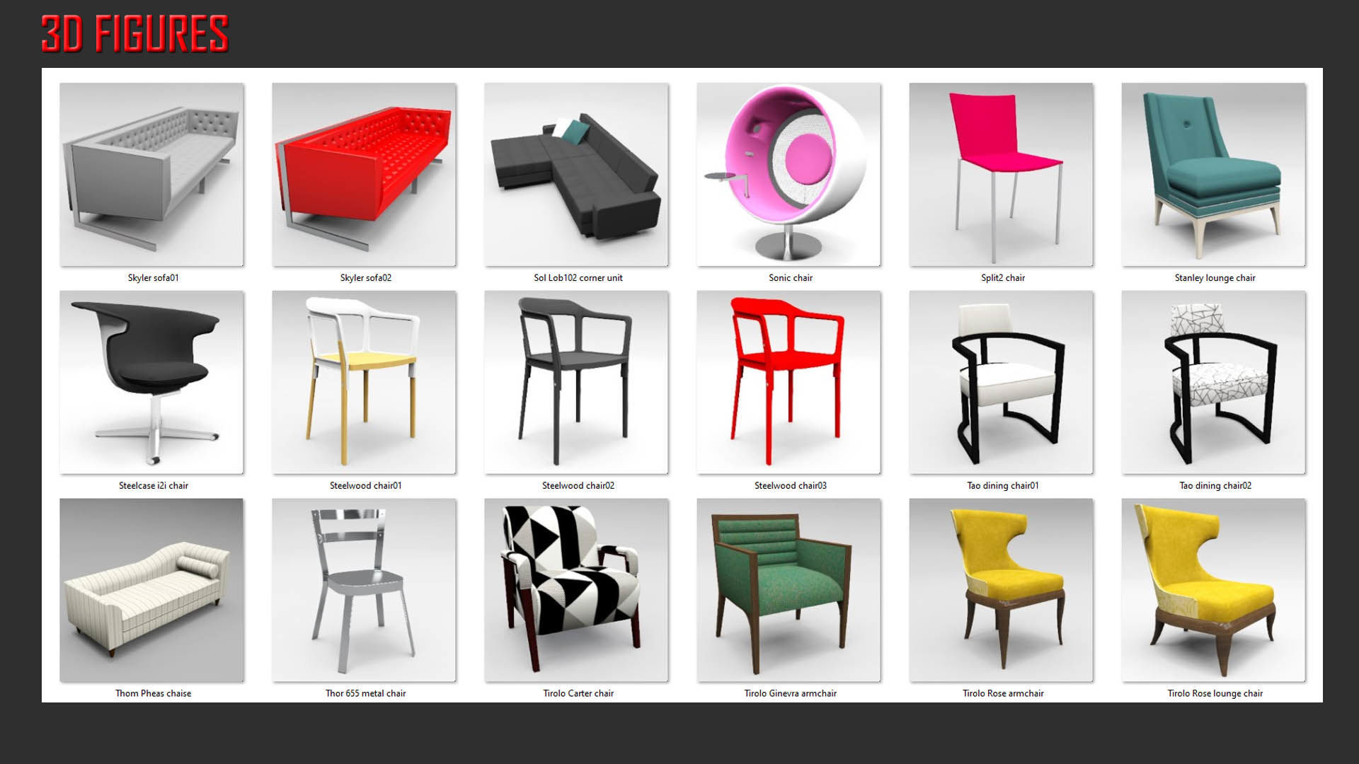 Low Poly Seating Low-poly 3D model_22