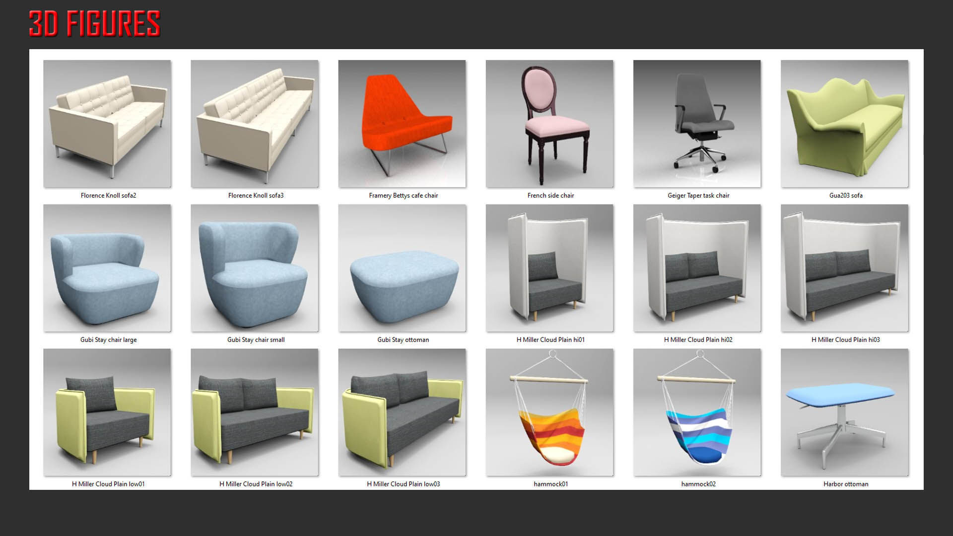 Low Poly Seating Low-poly 3D model_12