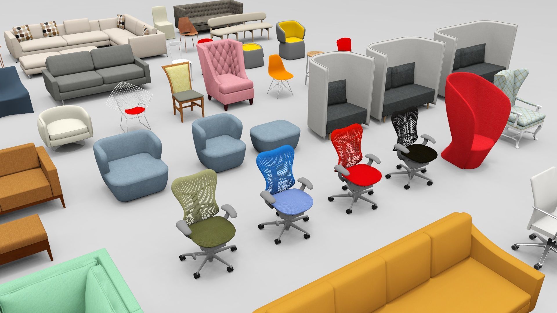 Low Poly Seating Low-poly 3D model_3