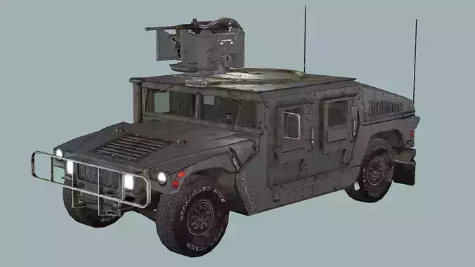 Game-Ready Military Humvee 3D model 3D model