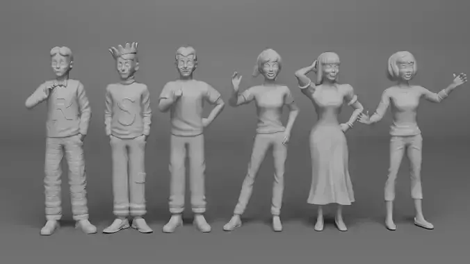 Archie Comics Characters 3D Models Pack of 6