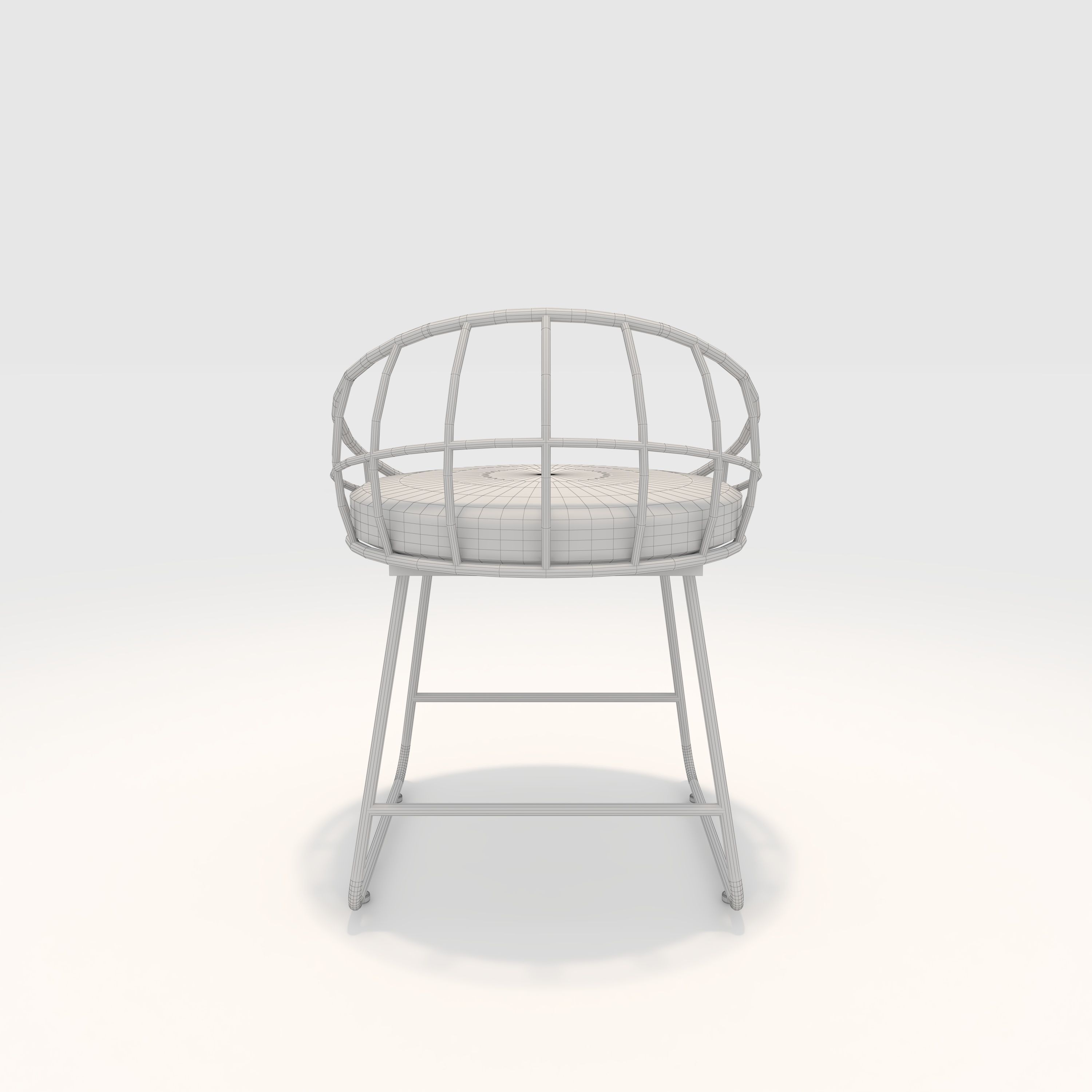 Chair 3 Low-poly 3D model_9