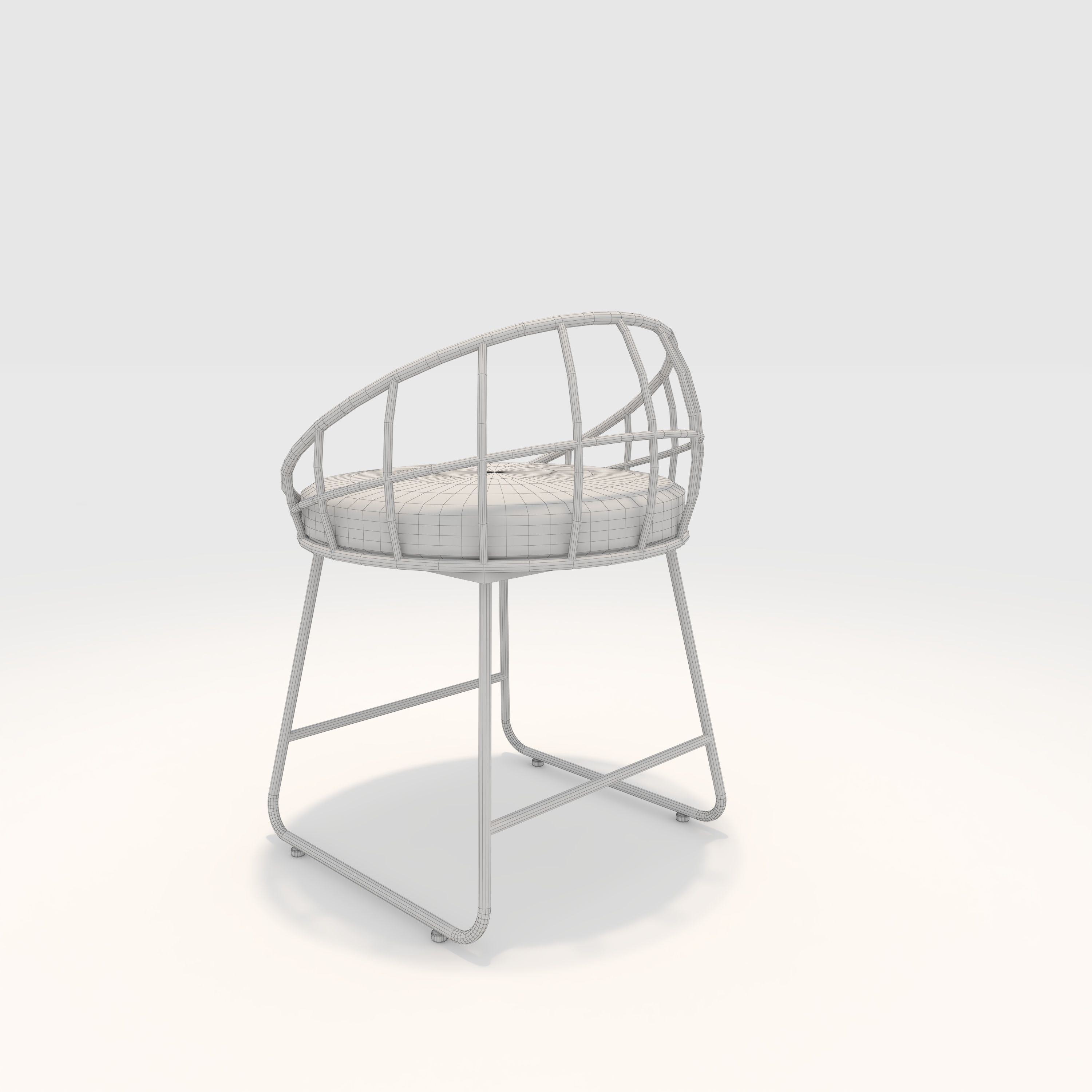 Chair 3 Low-poly 3D model_7