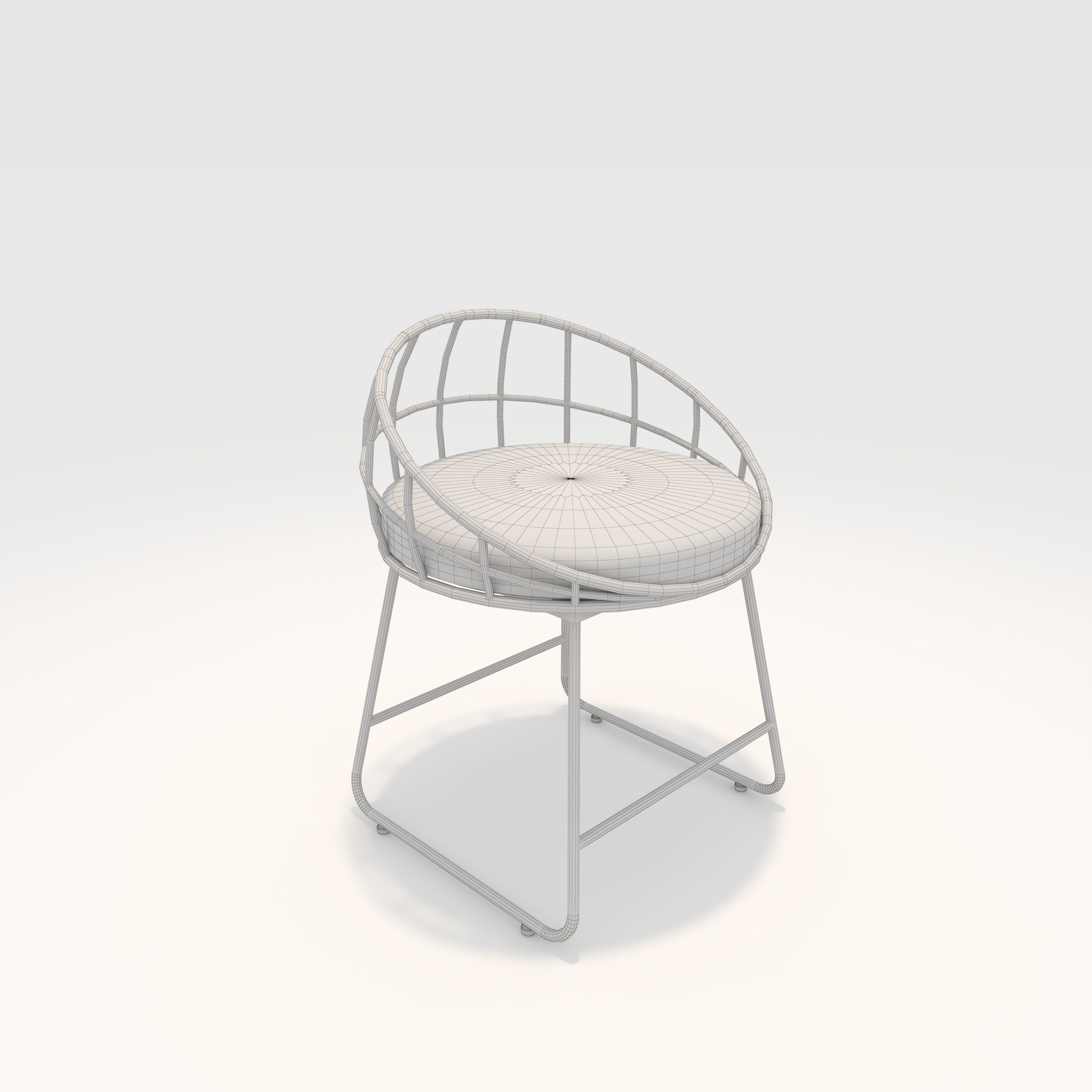 Chair 3 Low-poly 3D model_1