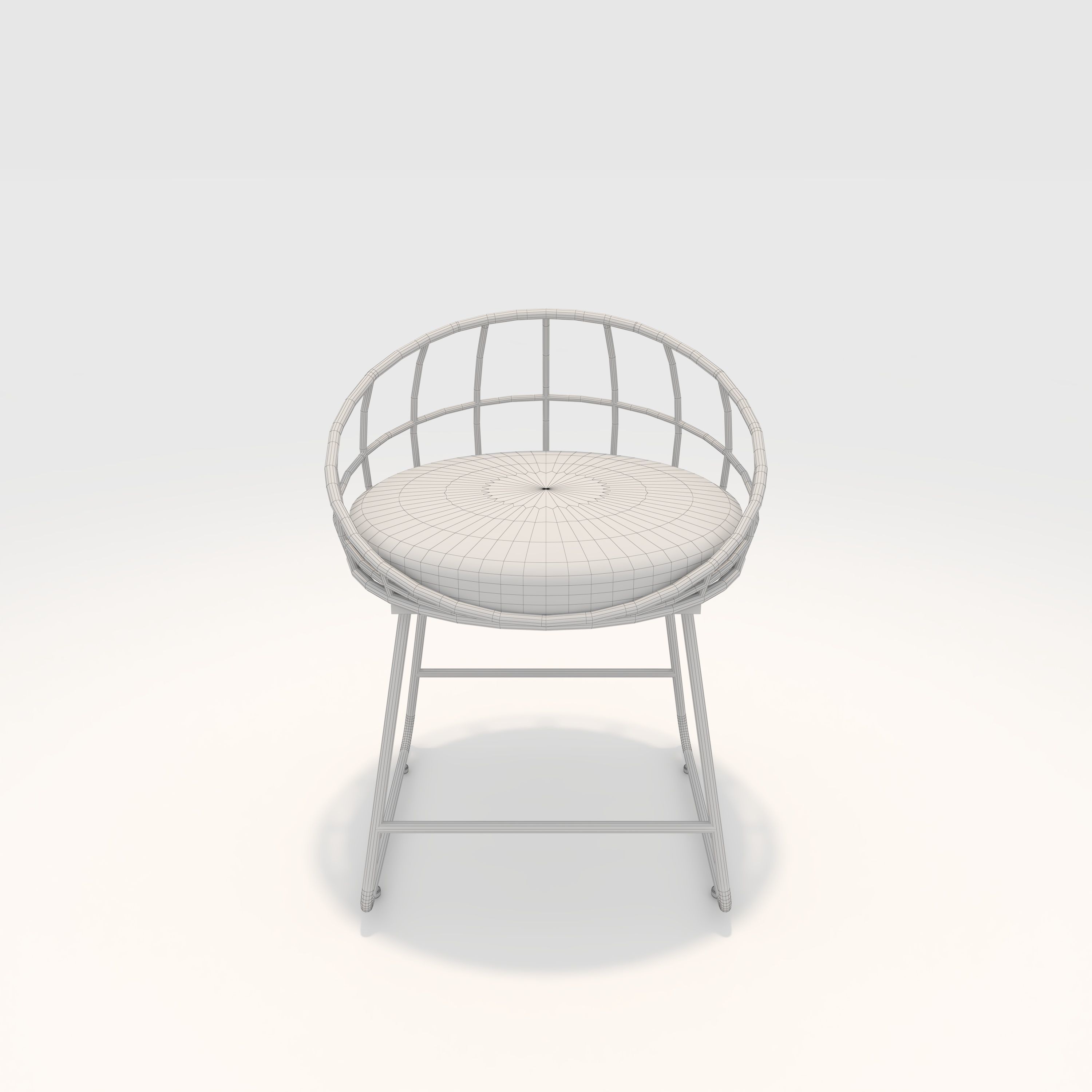 Chair 3 Low-poly 3D model_3