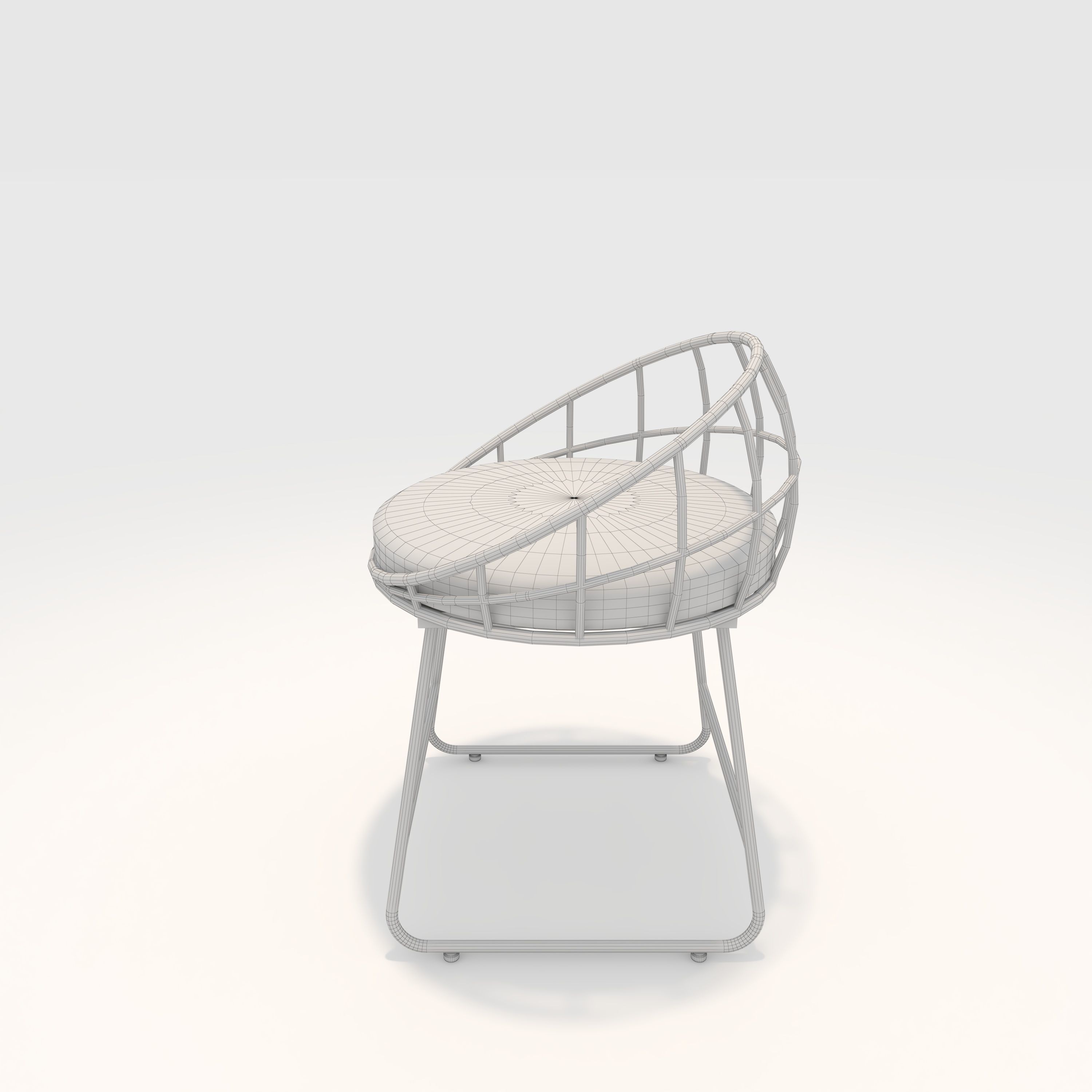 Chair 3 Low-poly 3D model_5