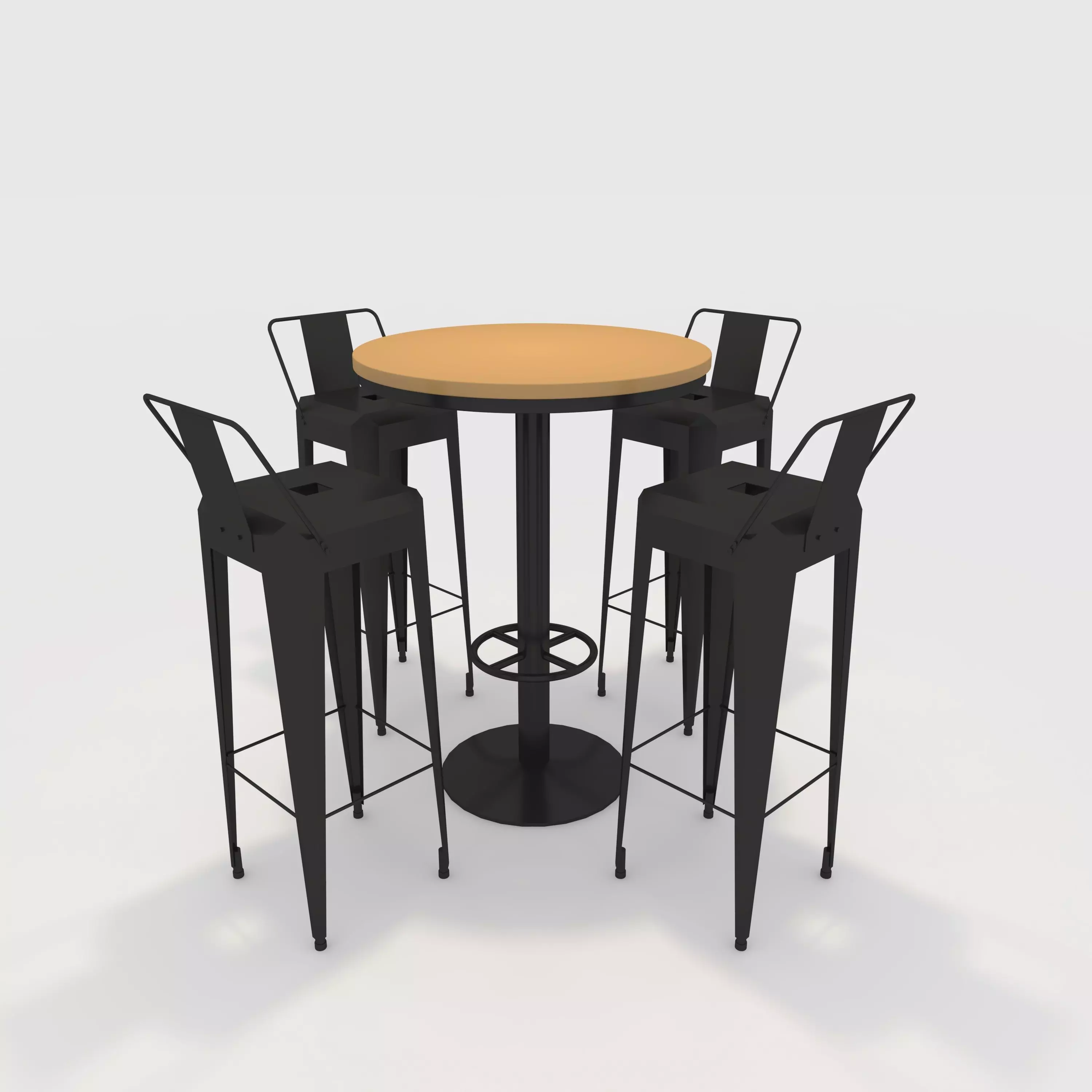 Bar Table And Chair 10 Low-poly 3D model_0