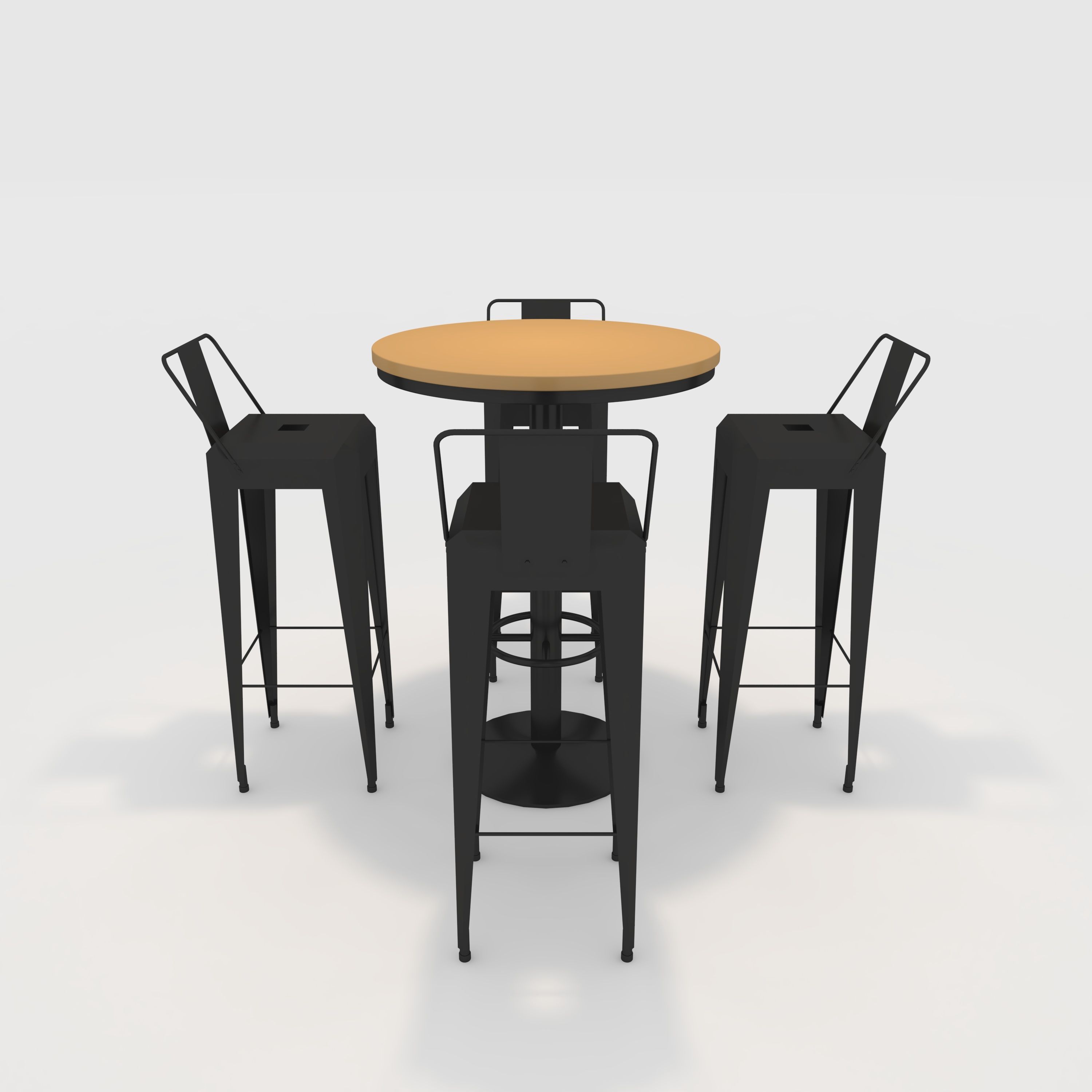 Bar Table And Chair 10 Low-poly 3D model_2