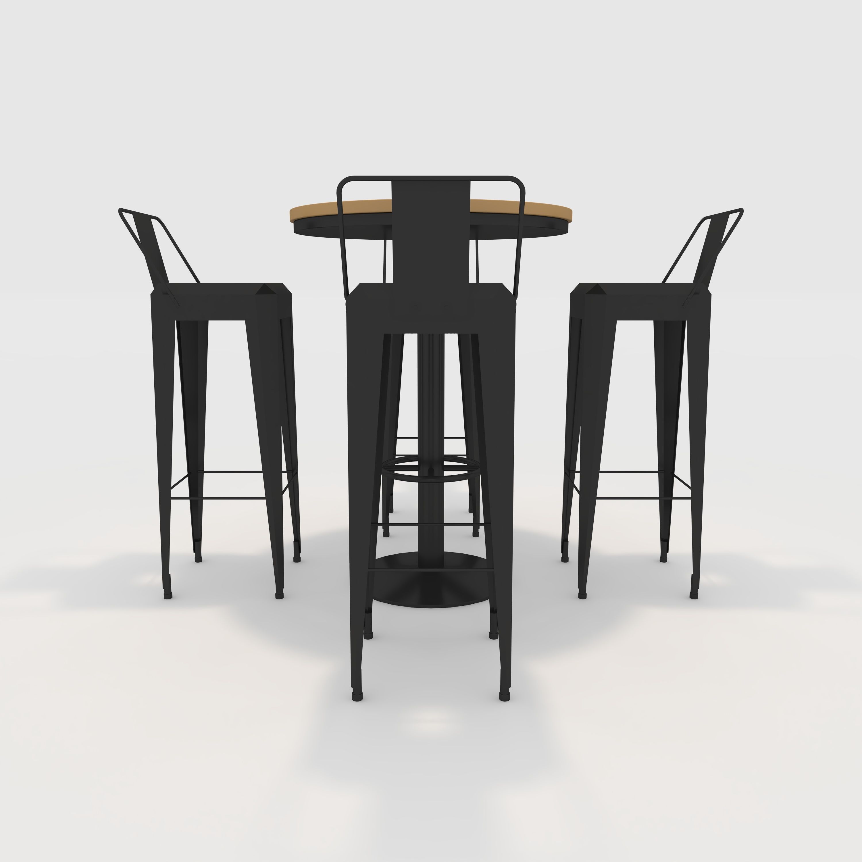 Bar Table And Chair 10 Low-poly 3D model_6