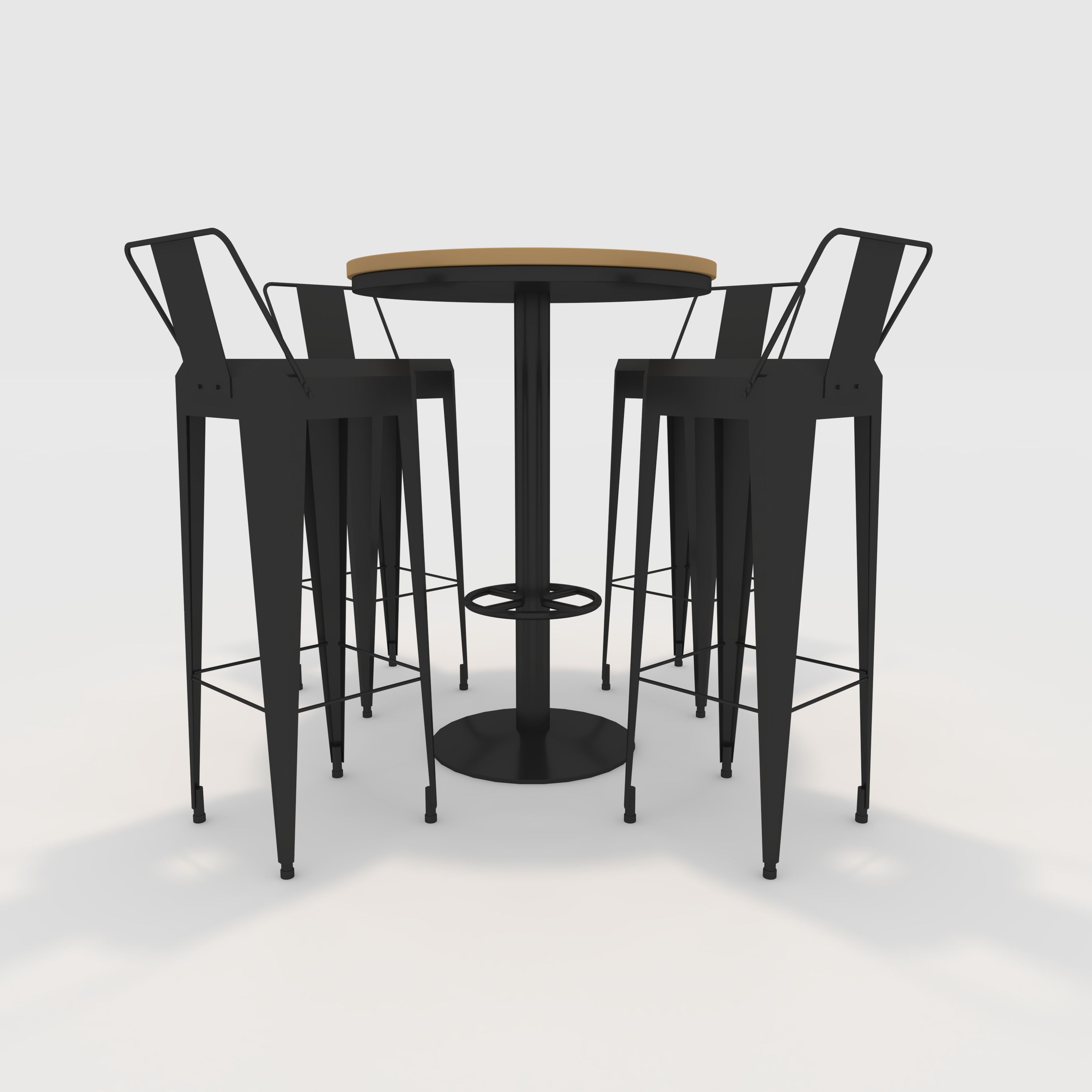 Bar Table And Chair 10 Low-poly 3D model_4