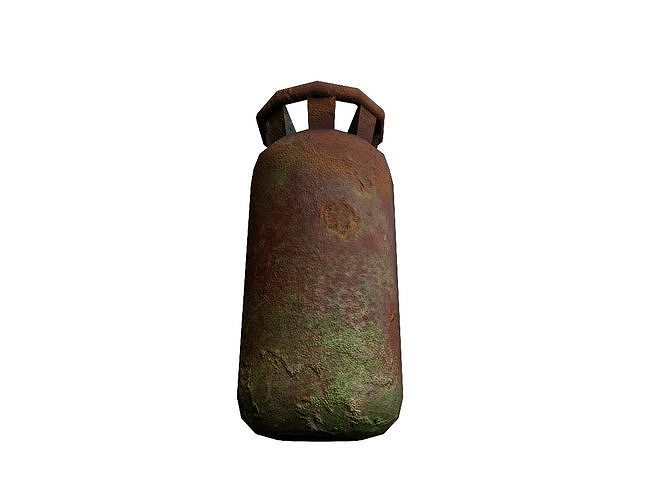 Rusted Gas Cylinder Low-poly 3D model
