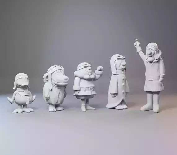 Dastardly and Muttley in Their Flying Machines pack 3D print model