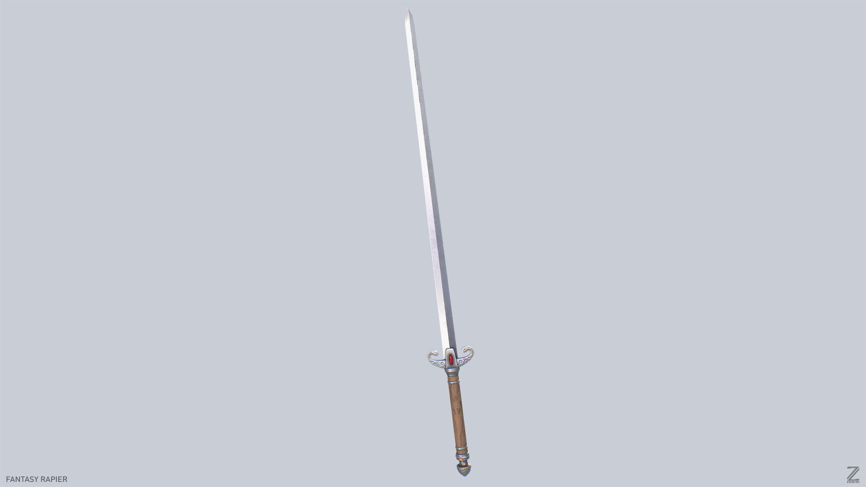 Fantasy rapier Low-poly 3D model_8