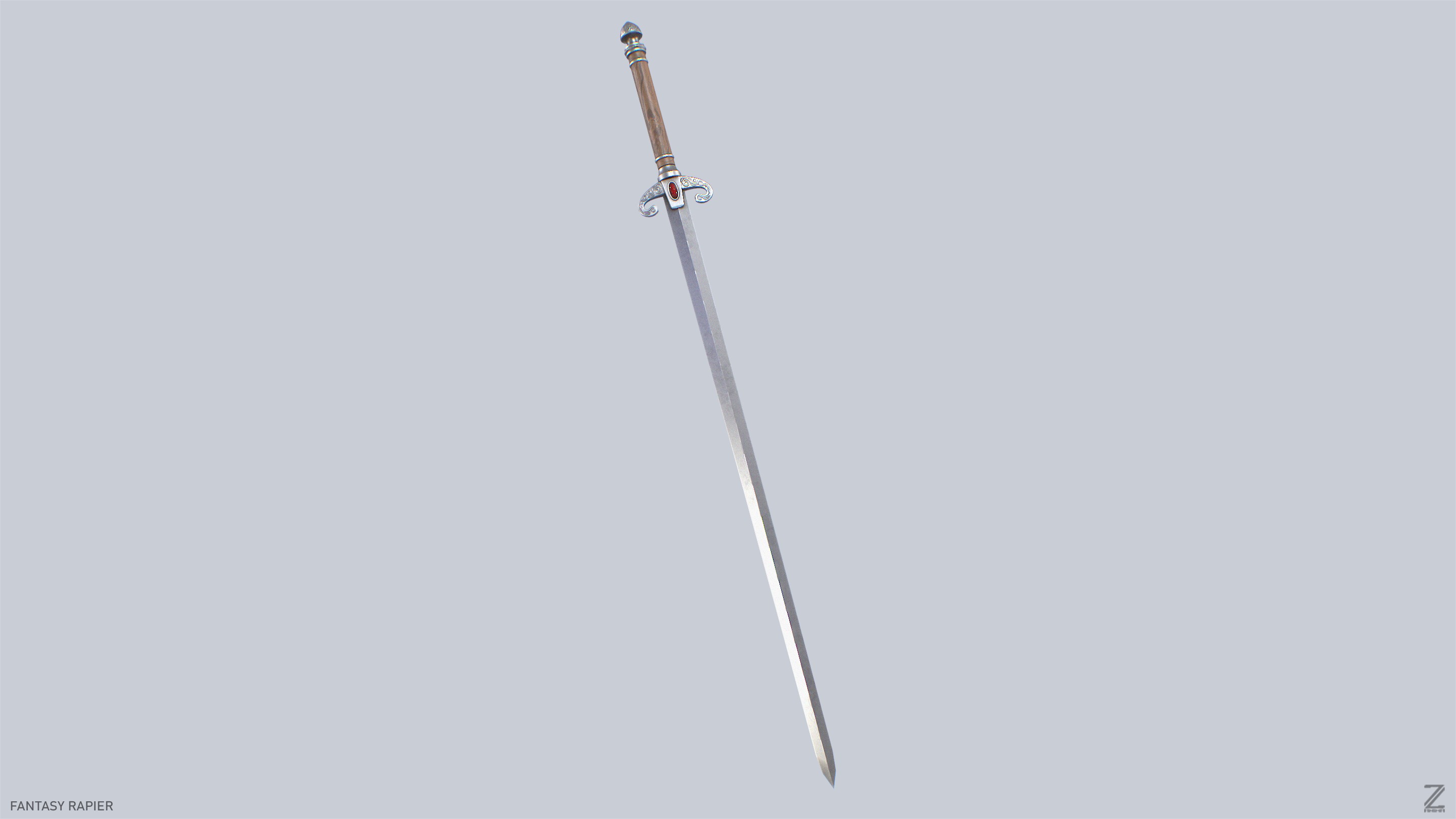 Fantasy rapier Low-poly 3D model_6