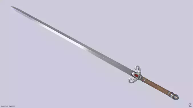 Fantasy rapier Low-poly 3D model