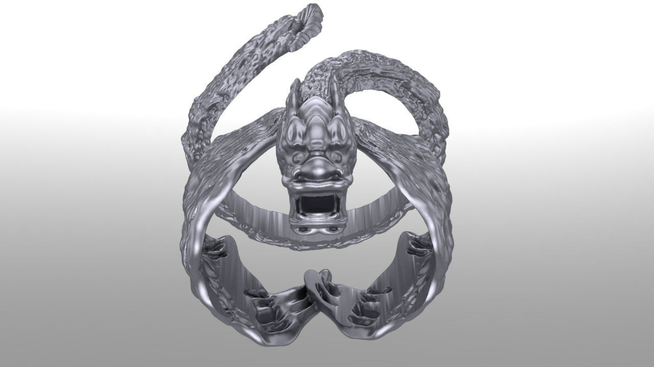 dragon twisted around the finger 3D print model_3