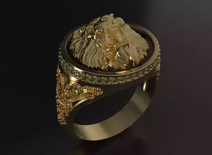  Ring lion and stones 