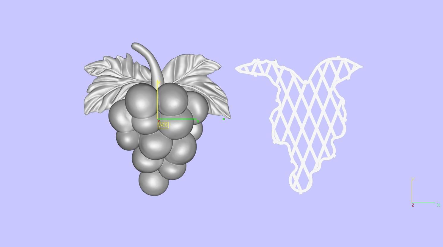 Grapes Half 3d Model 3D print model_27