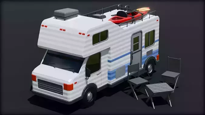 Low Poly Campervan 3D model