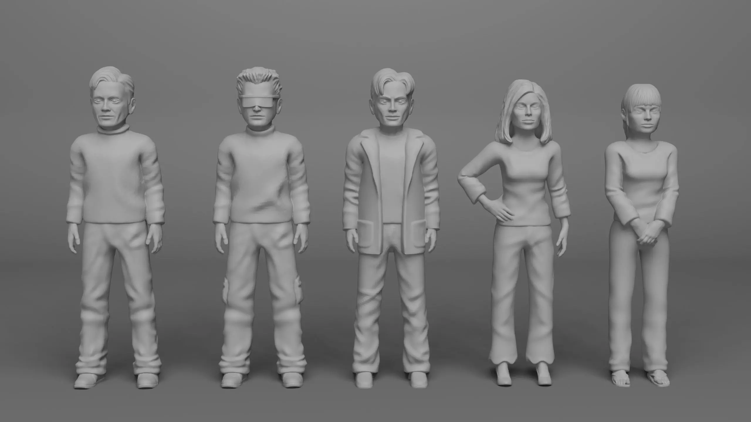 The Team America Casual Outfit Set 3D print model_0