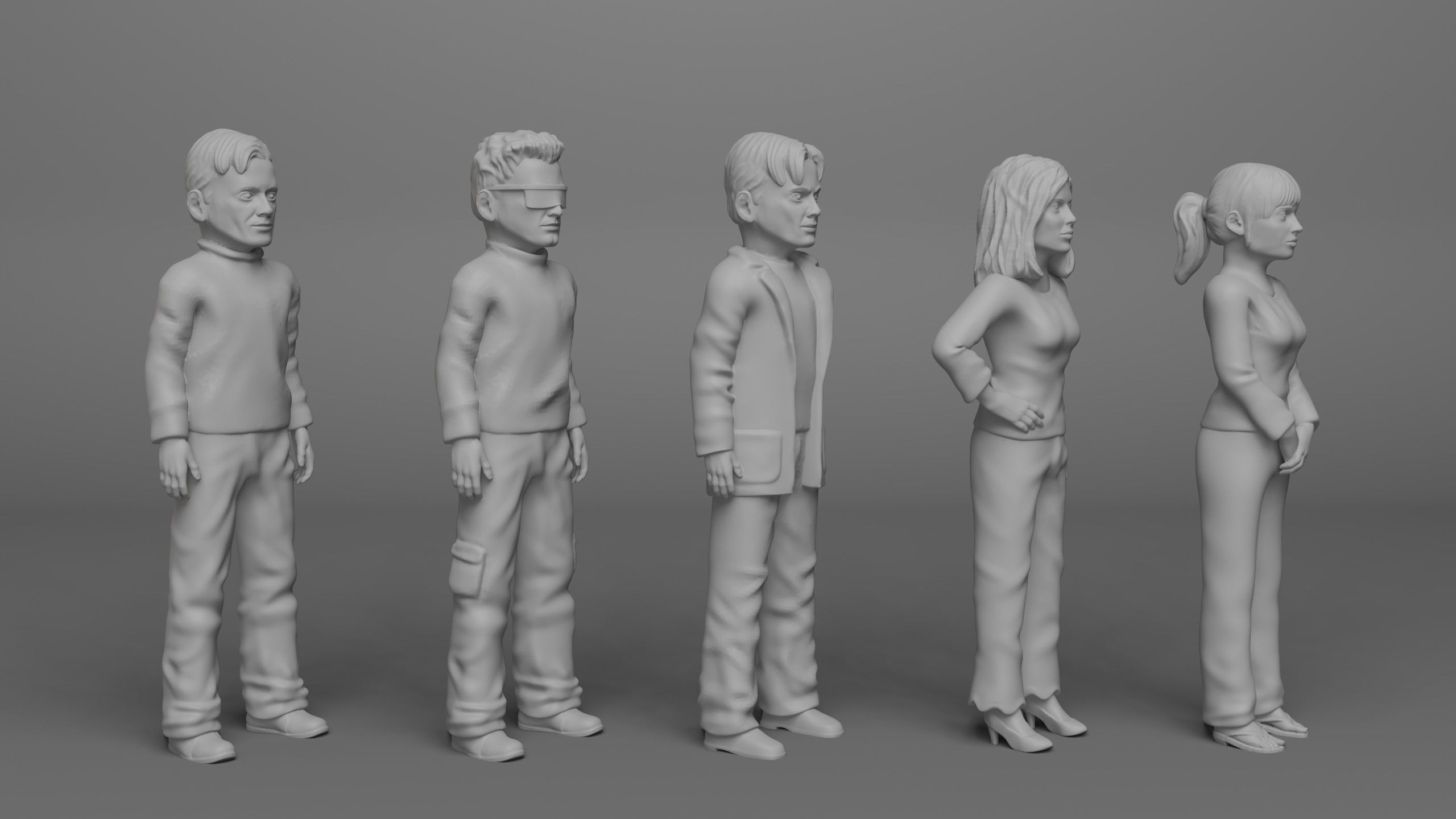 The Team America Casual Outfit Set 3D print model_1