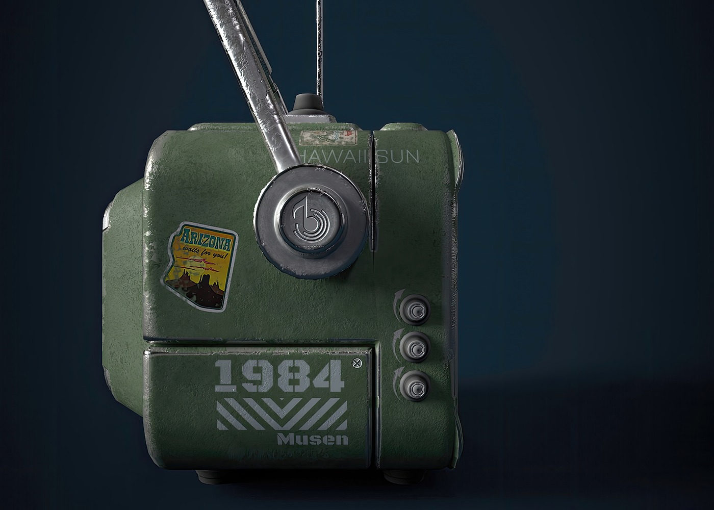 Mini radio Low-poly 3D model_1