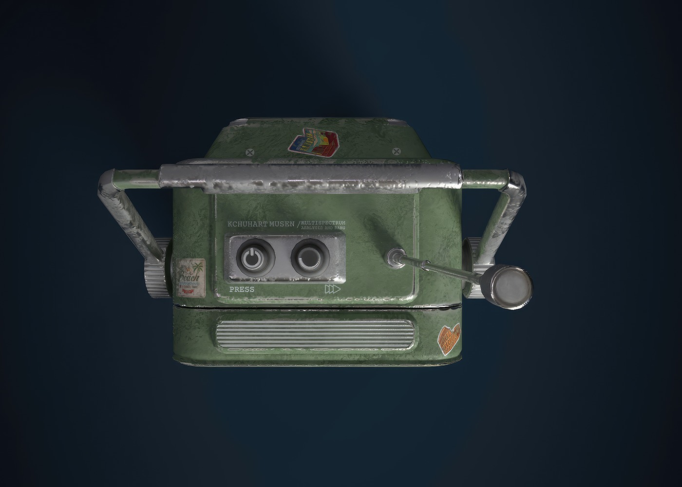 Mini radio Low-poly 3D model_2