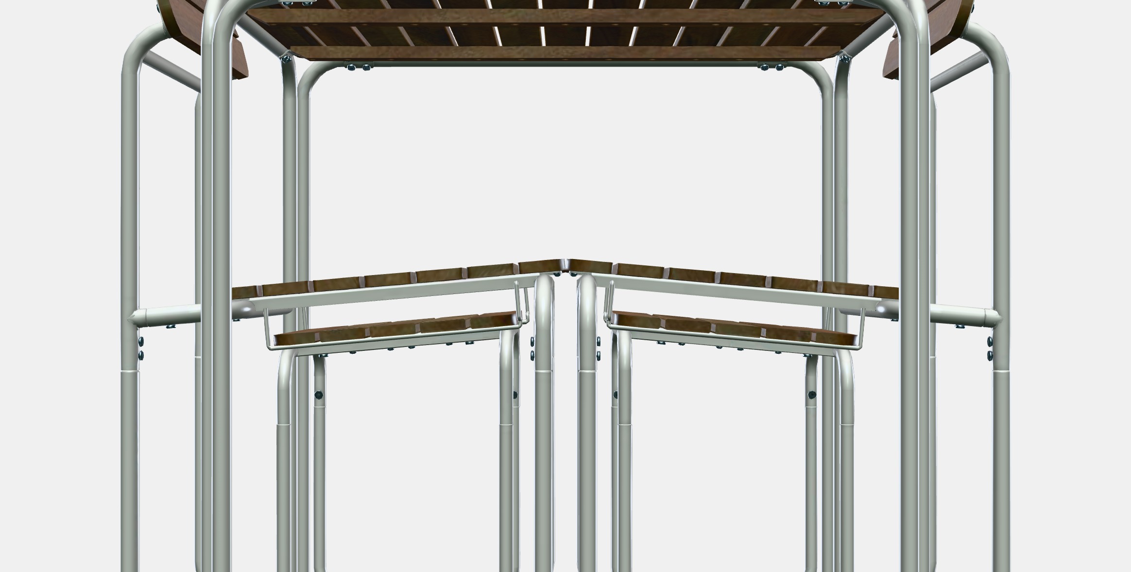 FURUON dining table with 2 chairs  2 stools Low-poly 3D model_12