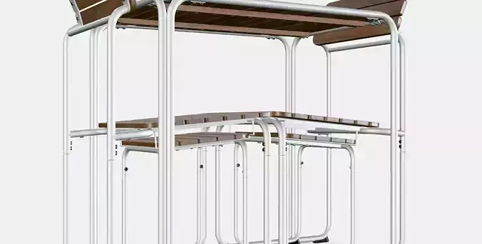 FURUON dining table with 2 chairs  2 stools