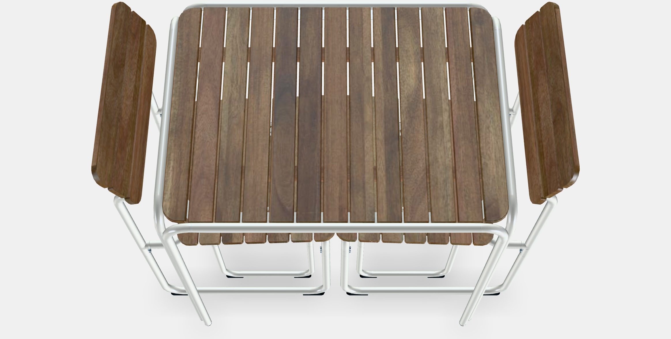 FURUON dining table with 2 chairs  2 stools Low-poly 3D model_3