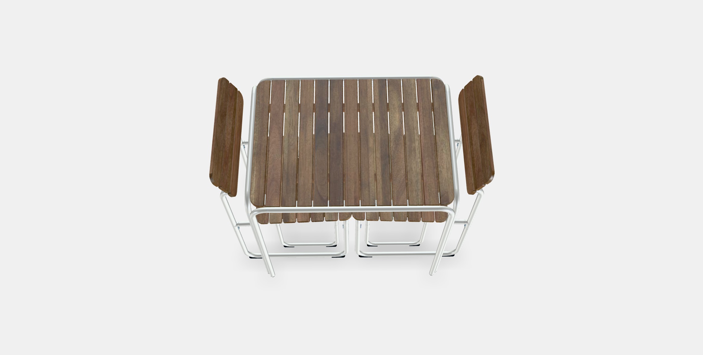 FURUON dining table with 2 chairs  2 stools Low-poly 3D model_6