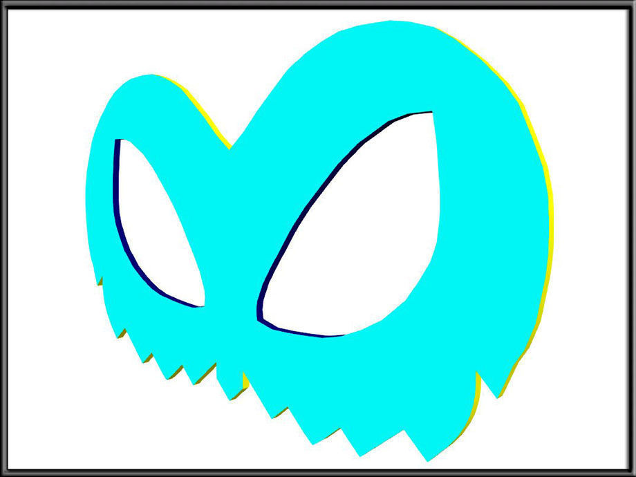 Nightmare Mask Flat Low-poly 3D model_2