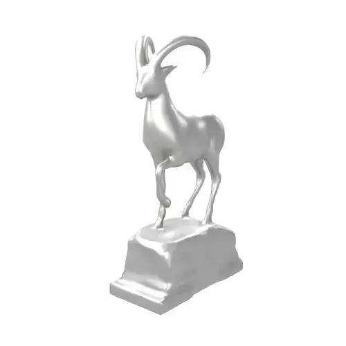 Carved Lbex Rock Statue v1 005