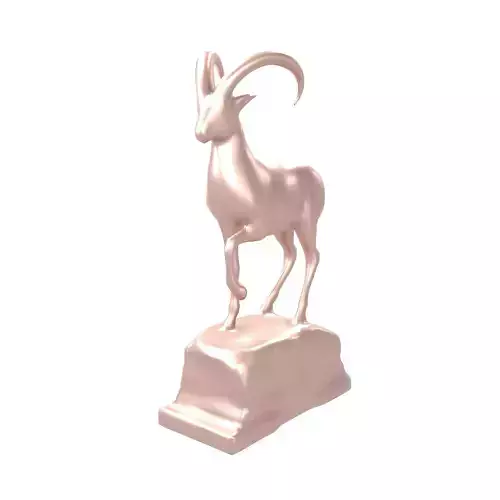 Carved Lbex Rock Statue v1 006